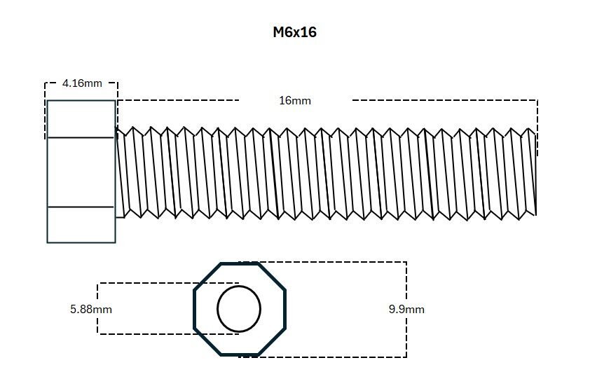 Hex Bolt (Stainless Steel) M6x16mm (10 Pcs) - Image 4